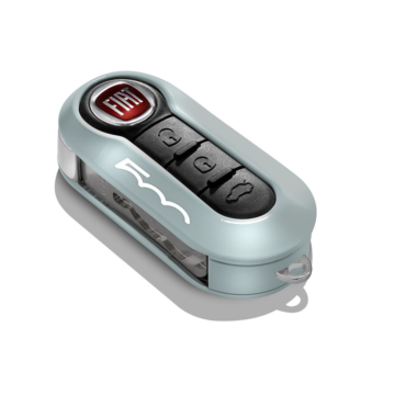 Fiat 500 sleutelbehuizingset lichtblauw en wit met 500-logo
