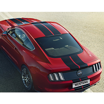 Ford Mustang (03/2018 - 03/2023) herpa print Racestrepen Over-the-top, glanzend zwart