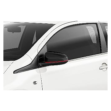 Peugeot 108 spiegelkappen Ligne S (zwart met rode streep)