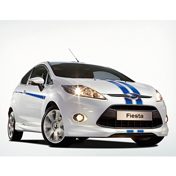 Ford Fiesta (09/2008 - 06/2017) striping voor voor- en achterbumper, blauw