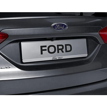 Ford kentekenplaathouder zilver, met zwart Ford ovaal en zwart "BEREIT F�R MORGEN" opschrift