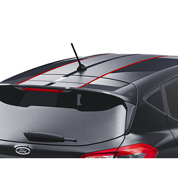 Ford Fiesta (07/2017 - 2023) striping voor dak, matzwart/glimmend rood
