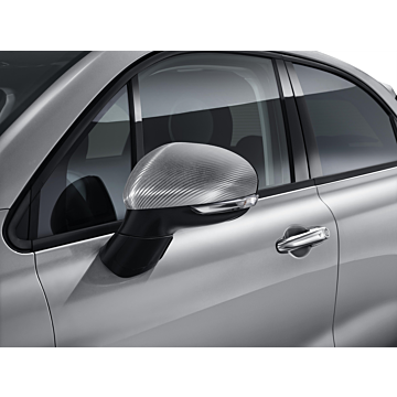 Fiat 500X spiegelkappen carbon effect wit