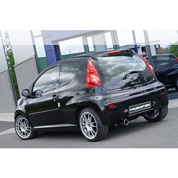 Musketier Citroën C1 / Peugeot 107 / Toyota Aygo 2005 - 2014 duplex rvs einddemper 1xØ90 mm