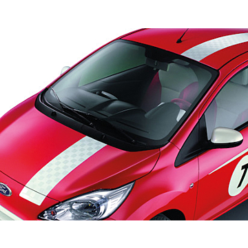 Ford Ka (09/2008 - 05/2016) striping Grand Prix wit met dakspoiler