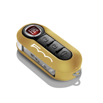 Fiat 500L sleutelcovers oranje & pastel wit met logo 500