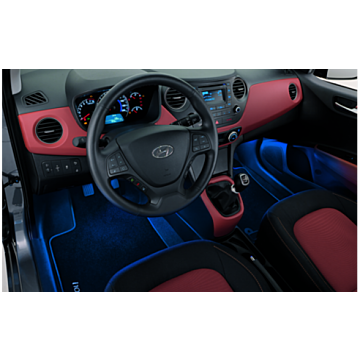 Hyundai i10 (2017 - ..) LED verlichting beenruimte vooraan blauw