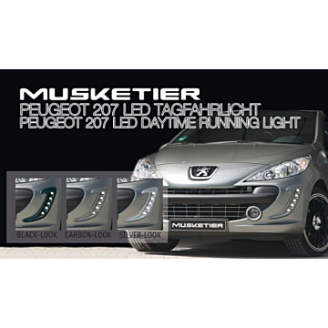 Musketier Peugeot 207 LED dagrijverlichting zilver-look zonder bochtverlichting