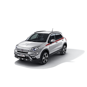 Fiat 500X sticker zijkant rood