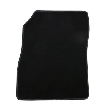 Ford Fiesta (07/2017 - 2023) vloermatten velour voorzijde, met metaalgrijze stiknaden en bevestigingspunten RHD