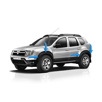 Dacia Duster 2010 - 2018 wielkastverbreders voor en achter