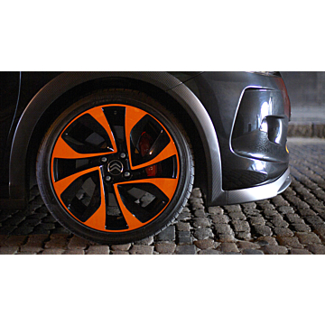 Citroën DS3R 18" 4-holes wheel Vortex orange / black