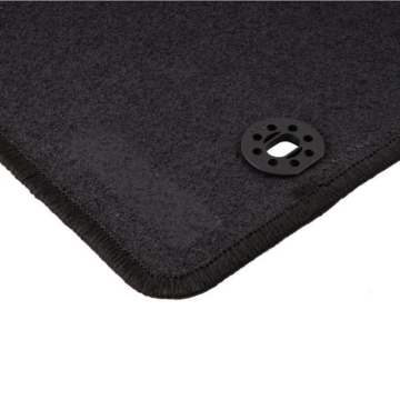 Ford Focus (07/2004 - 12/2010) vloermatten, zwart met logo en bevestigingspunten RHD