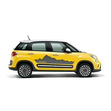 Fiat 500L / 500L Trekking stickerset 'skyline' - donkergrijs