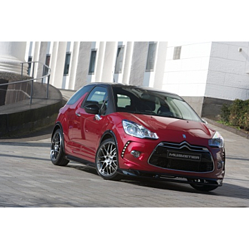 Musketier Citroën DS3 spoilerpakket Tiburon, zwart met 2xØ101mm Center Oversize THP150&155