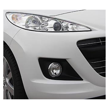 Peugeot 207 mistlampenroosters zwart met chromen sierrand