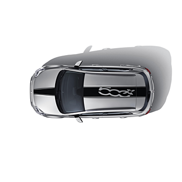 Fiat 500X sticker zwart voor het dak en motorkap