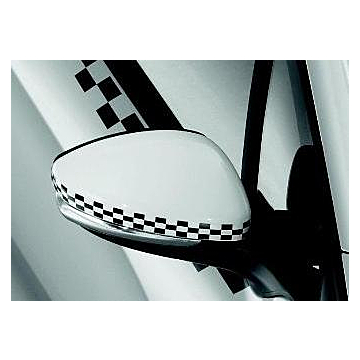 Peugeot 208 (2012 - 2019) spiegelkappen zwart-wit geblokt