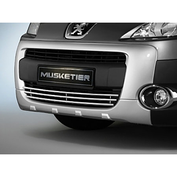 Musketier Peugeot Partner (2008 - 2018) rvs grille, verchroomd met chromen sierlijsten