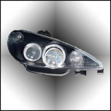 Musketier Peugeot 206 koplamp zwart alle modellen met H4-serie