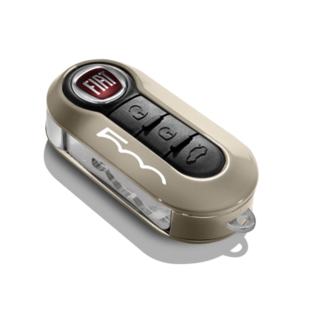 Fiat 500 sleutelbehuizingset mokka en wit met 500-logo