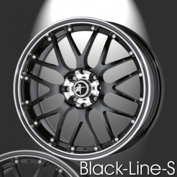 Musketier Citroën C1 / Peugeot 107 / Toyota Aygo 2005 - 2014 lichtmetalen velg Black-Line-S 6x15 zwart rand gepolijst, zwarte rand