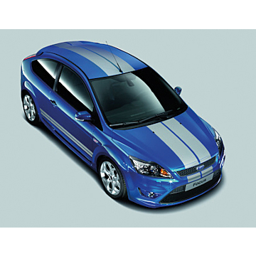 Ford Focus (01/2008 - 12/2010) hatchback GT tailgate stripe kit Performance blauw