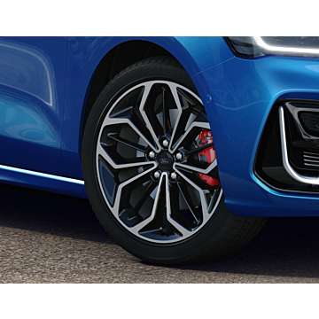 Ford Focus (04/2018 - ..) lichtmetalen velg 18" 5 x 2-spaaks design, Absolute Black gepolijst