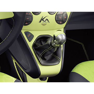 Ford Ka (09/2008 - 05/2016) versnellingspookhoes zwart met Jump (groen) stiksels
