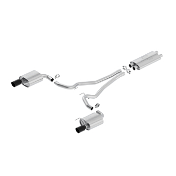 Ford Mustang (03/2015 - 10/2017) sportuitlaatsysteem rvs, met zwarte dubbele eindpijp (GT)