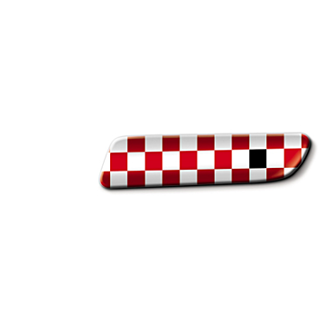 Fiat 500/500c badge rood / wit geblokt