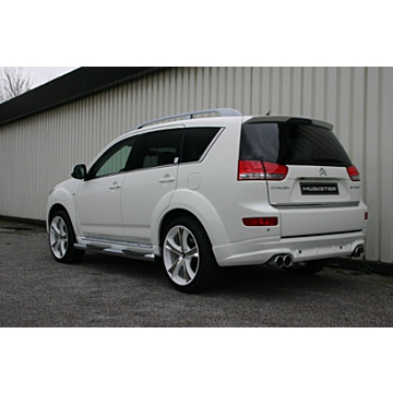 Musketier Citroën C-Crosser / Peugeot 4007 duplex rvs einddemper 2xØ90 mm + achterbumperspoiler