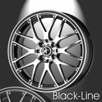 Musketier Citroën DS3 / DS4 / DS5 lichtmetalen velg Black-Line 7x17 zwart gepolijst, zwarte rand