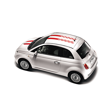 Fiat 500/500c zwart arrow strepen