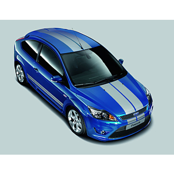 Ford Focus (01/2008 - 12/2010) GT-Stripingset voor voor- en achterbumper, Performance Blue