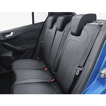 Ford Focus (04/2018 - ..) stoelovertrek premium voor achterbank, zwart kunstleder