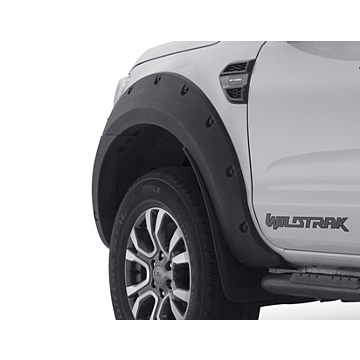 Ford Ranger (02/2019 - ..) RAP cab, behalve Raptor Pickup Attitude wielkuipverbreders voor en achter, mat zwart met zwarte kunststof bouten