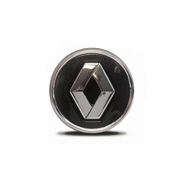 Renault naafkapje zwart met chromen rand 58mm