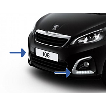 Peugeot 108 sierlijst mistlamp links met dagrijverlichting chroom