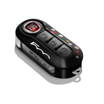 Fiat 500 sleutelbehuizing zwart met 500 logo