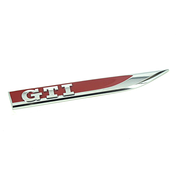 Volkswagen Golf 7 GTI embleem voorscherm rechts rood / chroom