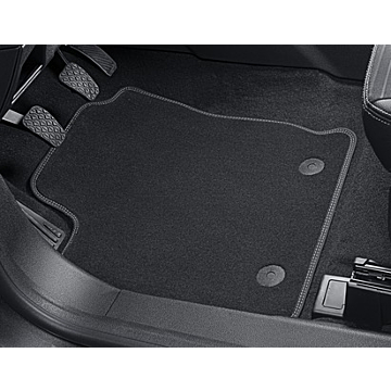 Ford EcoSport (10/2013 - ..) vloermatten, Premium velours voor, metaalgrijs met dubbele grijze stiknaden
