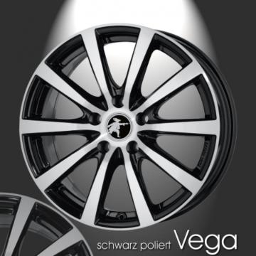 Musketier Citroën DS3 lichtmetalen velg Vega 6x15 zwart gepolijst