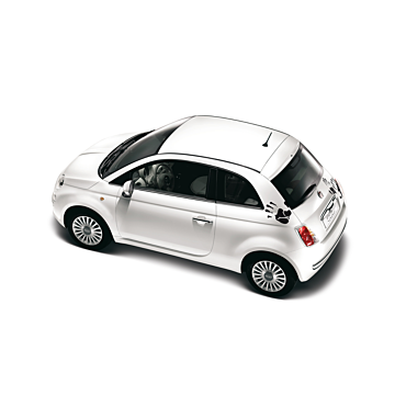 Fiat 500/500c hand sticker wit