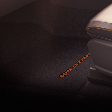 Ford Ranger (11/2011 - 11/2022) vloermatten velour voor, Wildtrak logo, (dubbele cabine) RHD