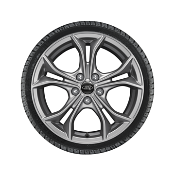 Ford Focus (04/2018 - ..) lichtmetalen velg met winterband 17", 5x2-spaken, Y-design, zilver
