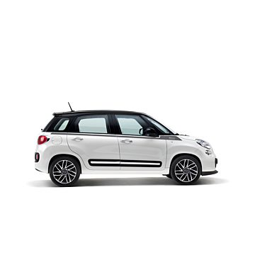 Fiat 500L raamlijststicker antraciet & zilver met 500-logo