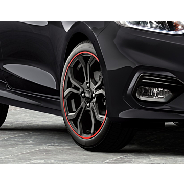 Ford Fiesta (07/2017 - 2023) lichtmetalen velg 17" 5 X 2-spaaks Y design, zwart ,met rood accent ring