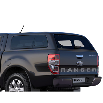 Ford Ranger (02/2019 - ..) dubbele cabine hard top met zijruiten, Agate Black