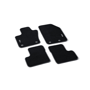 Fiat 500X vloermatten velours met 500-logo zwart / metallic (RHD)